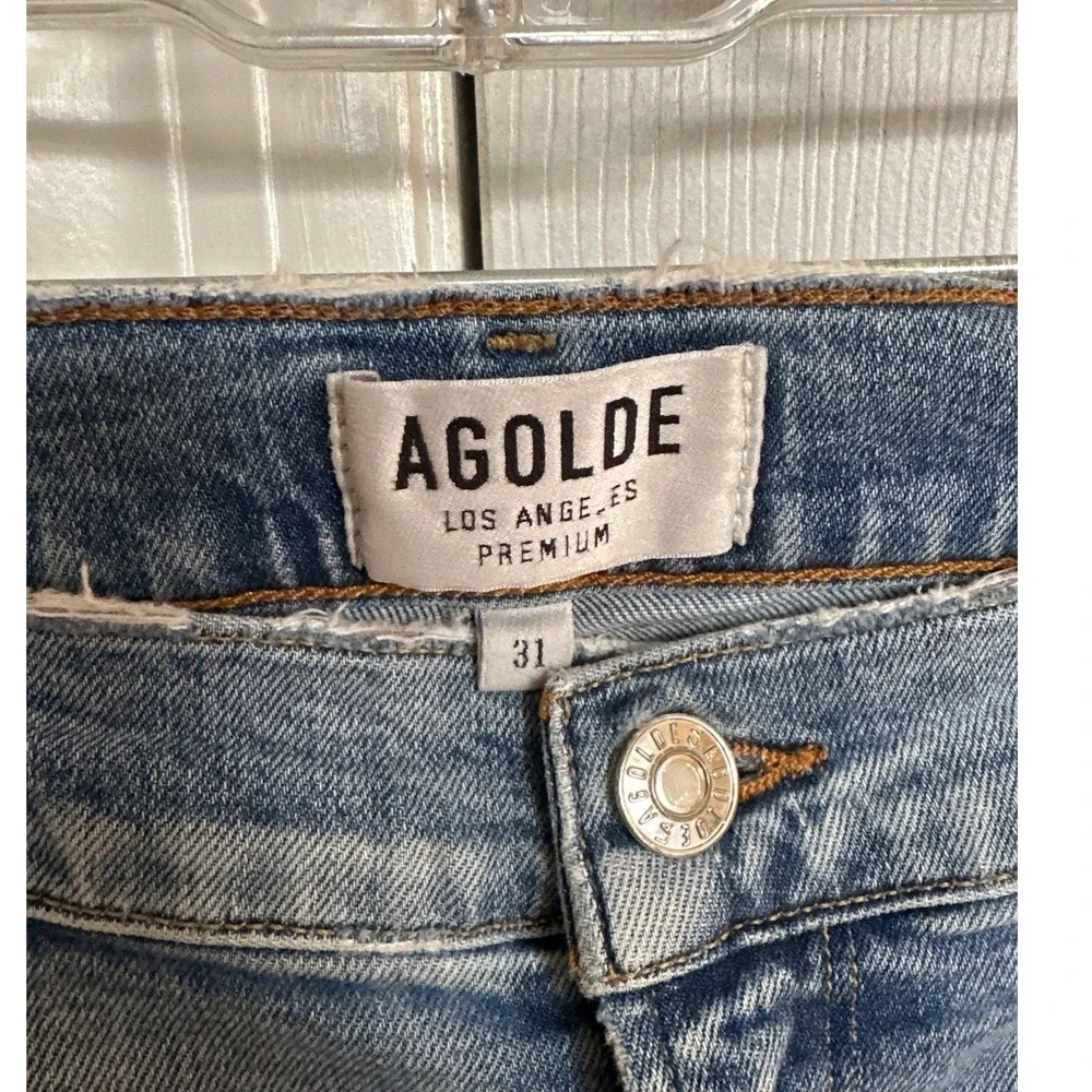 AGOLDE Sophie High Rise Skinny Crop Distressed Jeans Chewed Hem‎ - 31